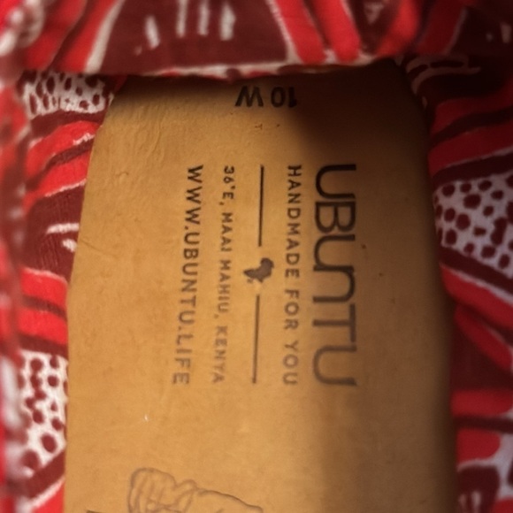 Ubuntu Red canvas Afridrilles (espadrilles) slip on flat shoes Sz 10 new - Picture 13 of 14